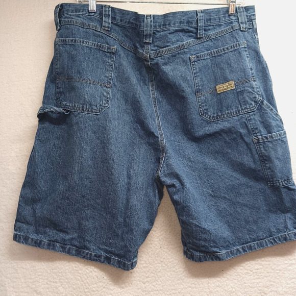 Wrangler Mens Carpenter Jean‎ Shorts Size 44R Relaxed Fit Blue Denim Cotton - Picture 2 of 9